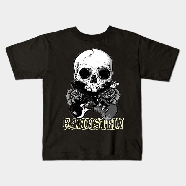 skull Rammstein Kids T-Shirt by DelSy